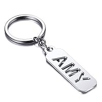 Custom Keychain for Men with Name, Cute Keychains for Women with Symbol Charms, Stainless Steel Personalized Keychains