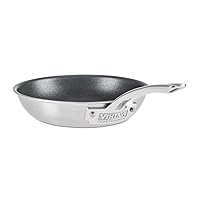 VIKING Culinary Professional 5-Ply Stainless Steel Nonstick Fry Pan, 8 Inch, Ergonomic Stay-Cool Handle, Dishwasher, Oven Safe, Works on All Cooktops including Induction