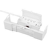 Legrand Wiremold CCBP8-WH Cable Management Box, Power Strip Outlet Box with 8 Outlets, Surge Protected, 6 Foot Cord, White