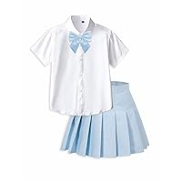 SANGTREE Girls' JK School Uniform Plaid Skirt Set, 4-14 Years