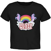 Death Metal Rainbow Unicorns Toddler T Shirt Black 2T