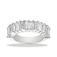 2.65 ct. Large Wedding Band with Baguette & Round Diamonds