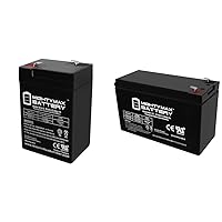Mighty Max Battery ML4-6 - 6 Volt 4.5 AH, F1 Terminal, Rechargeable SLA AGM Battery & ml7-12 - 12 Volt 7.2 ah SLA Battery Brand Product, Black