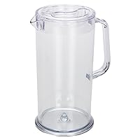 Service Ideas Ideal Settings 30164000 Water Pitcher with Lid, BPA-Free, 64 ounces, Half Gallon, Clear, Dishwasher safe