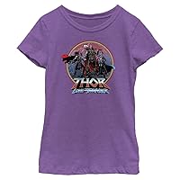 Marvel Thor: Love & Thunder Asgardians Circle Badge Girls Short Sleeve Tee Shirt