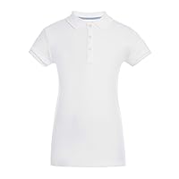 Short Sleeve Interlock Girls Fit Polo Shirt, Kids School Uniform Clothes