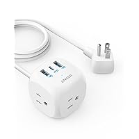 Anker 20W USB C Power Strip, 321 Power Strip with 3 Outlets and USB C Charging for iPhone 15/15 Plus/15 Pro/15 Pro Max, 5 ft Extension Cord, Power Delivery Charging for Dorm Rooms,Home Office