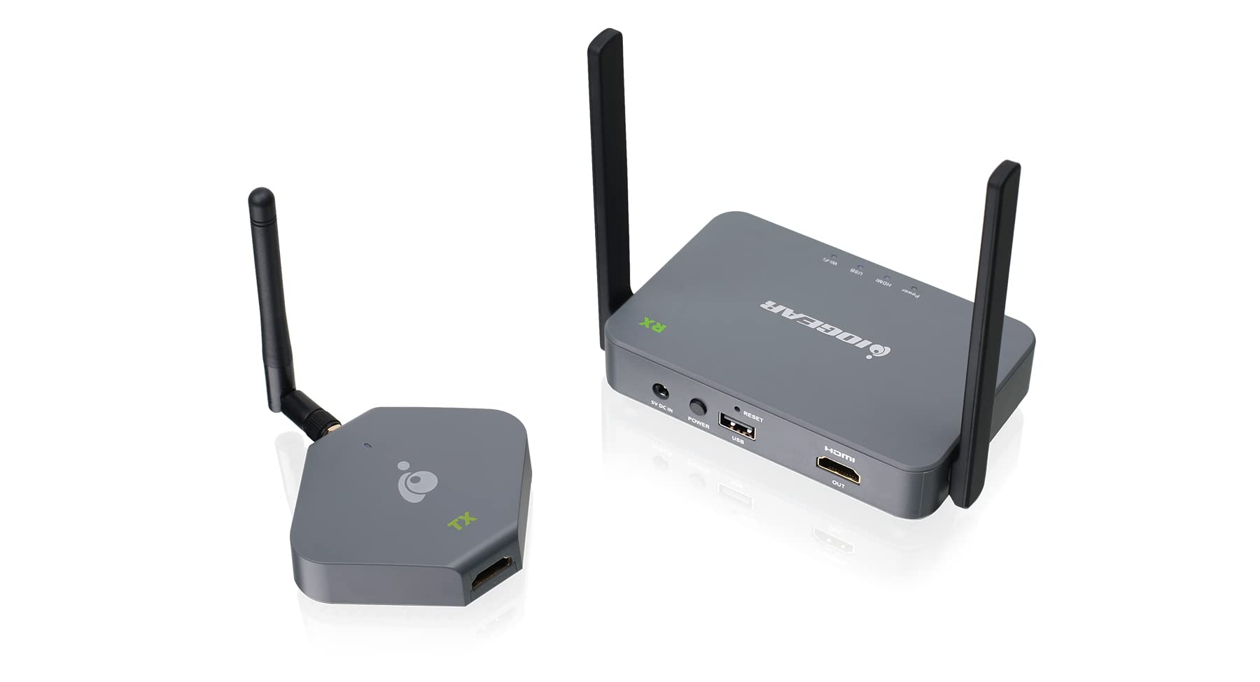 IOGEAR HDMI Wireless Video 4K HD TV Connection Kit - 4K@30Hz - Wireless 2.4/5GHz w/WPA-2 Encryption - Up to 100Ft - Mirror or Extend Mode - Win Mac OS iOS Android Chrome - GWKIT4K