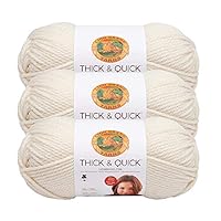Lion Brand Yarn Wool-Ease Thick & Quick Yarn, Soft and Bulky Yarn for Knitting, Crocheting, and Crafting, 3 Pack, Fisherman