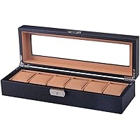 Watch Box 6 Slots Watch Casefor Men Women Birthday Valentine s Day Father s Day Jewelry Display Storage Boxes With Glass Top And Removal Storage