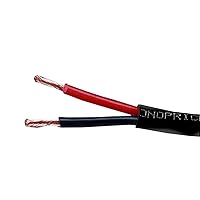 Speaker Wire - CL2 Rated, 2-Conductor, 14AWG, PVC Jacket, 99.9% Oxygen-Free Pure Bare Copper, 50 Feet, Black