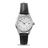 Sekonda Women's Quartz Watch with White Dial Analogue Display and Black Leather Strap 4081.27
