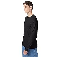 Hanes Men's Tagless Long Sleeve T-Shirt with a Pocket - X-Large - Black