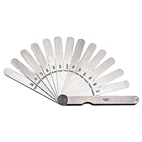 Starrett Tempered Steel English Thickness Gage with Straight Leaves - Ideal for Carpenters and Home Improvement - 13 Number of Leaves, 1/2