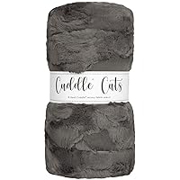 Shannon Fabrics Luxe Cuddle Cut 2yd Hide Char Fabric, Charcoal