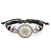 Stock Photo Old Compass jewelry Compass bracelets Vintage bracelet Nautical bracelets Nautical jewelry Compass bracelet Braid Leather jewelry gift