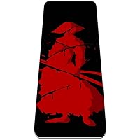 Red Japanese Samurai Clans Warrior Splash Premium Thick Yoga Mat Eco Friendly Rubber Health&Fitness Non Slip Mat for All Types of Exercise Yoga and Pilates (72