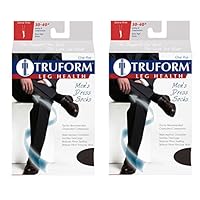 Truform Compression Socks, 30-40 mmHg, Men's Dress Socks, Knee High Over Calf Length, Tan, Small, 2 Count