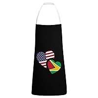 Guyana US Flag Adult Chef Apron Adjustable Bib Professional Aprons for Kitchen Cooking