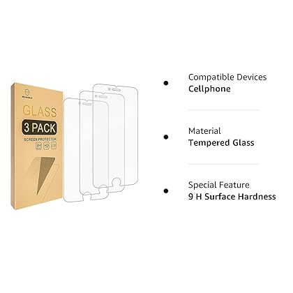 Mr.Shield [Tempered Glass] Screen Protector For iPhone 6 / iPhone 6S / iPhone 7 / iPhone 8 [3-Pack] Screen Protector