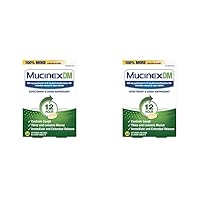 Mucinex Cough Suppressant and Expectorant, DM 12 Hr Relief Tablets, 600 mg, Multicolor, 40 Count (Pack of 2)