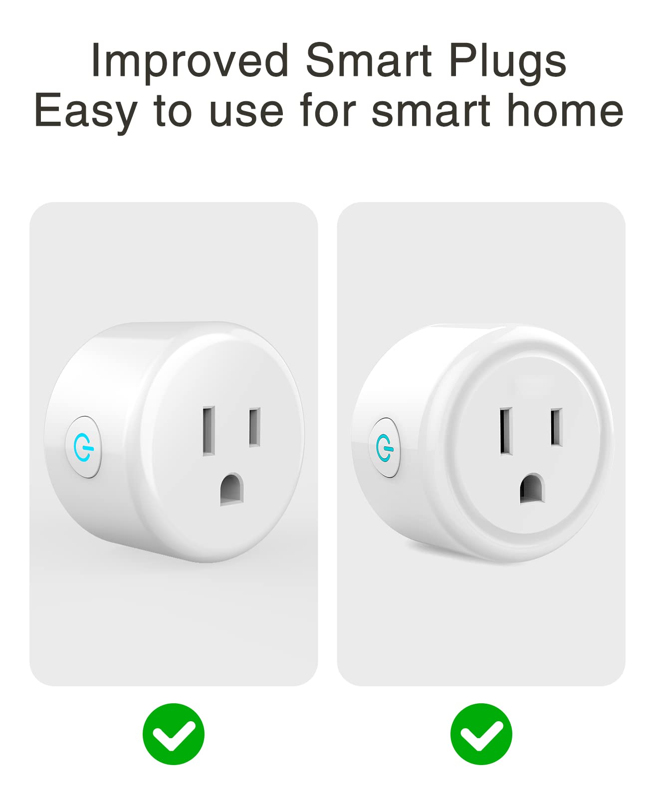 GHome Smart Mini Plug Works with Alexa and Google Home, WiFi Outlet Socket Remote Control with Timer Function, ETL FCC Listed (4 Pack), White