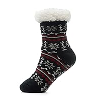 Premium Boys' Fluffy Sherpa Fleece Lining Christmas Socks with Non Slip Gripper Warm Winter Soft Fuzzy Socks