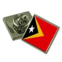 Timor-Leste Flag Lapel Pin Badge Solid Silver 925