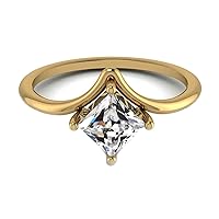 Choose Your Gemstone Yellow Gold Plated Ring Square-Shaped Princess Cut Unique Design Engagement Proposal Handmade Jewelry For Women Girls Available In Size 4,5,6,7,8,9,10,11,12