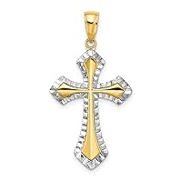 Charms Collection 14K w/ Rhodium and D/C Reversible Cross Charm K9466