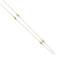 14K Yellow Gold Oval D.C. Ball by the Yard Necklace for Women and Men | 14K Solid Gold Spring Ring Chain Jewelry for Men’s Women’s Girls | Jewelry Gift Box | Gift for Her | Gold Jewelry