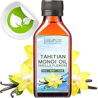 TAHITIAN MONOI OIL VANILLA 100% Pure Moisturizer, Glow Skin, Shiny hair. for Face, Body, Hair, Lip and Nail Care. 3.33 Fl.oz. – 100 ml.