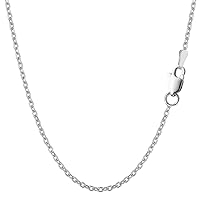 The Diamond Deal 925 Sterling Silver Rhodium Plated 1.9mm Thick Cable Chain Necklace for Pendants And Charms With Lobster-Claw Clasp For Men And Women’s Jewelry in Many Sizes (18