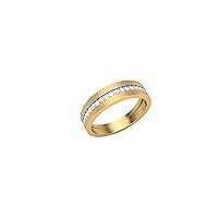 Jiana Jewels 14K Yellow Gold 0.2 Carat (H-I Color, SI2-I1 Clarity) Lab Created Diamond Band Ring