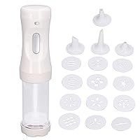 Sanpyl Electric Press, Making Kit Transparent Barrel Electric Decorating Tool with 12 Molds and 4 Decorating Nozzles, for DIY Cake Decorating