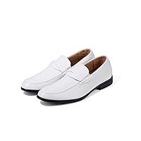 Mens Dress Slip-On Shoes | Formal Stylish Dress Loafers Casual Shoes with Buckle or Striped Design | Comfortable Business Daily & Wedding Moccasins