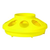 Little Giant® Plastic Poultry Feeder Base | Heavy Duty Plastic Feed Tray Base for 1 Quart Container | Base for Chicken Feeder | Yellow