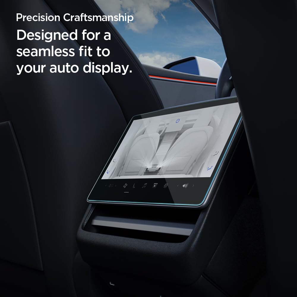 Spigen Tempered Glass Screen Protector [GlasTR Slim] designed for 2024 Tesla Model 3 8