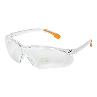 Allen Company Factor Shooting and Safety Glasses, Clear Frame with Orange Tips, Clear Lens