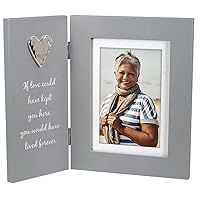 Malden Int Designs Remembrance 4x6 Hinged Picture Frame with Sentiment and Metal Attachment If love could have kept you here, you would have lived forever Quality MDF Wood Gray