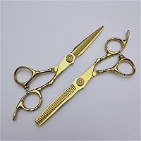Professional Barber Scissors Set, Barber Scissors & Thinner Scissors/Textured Scissors Set, Hair Thinning Scissors, Sharp and Durable, for Men Women Pet Home Salon Barber Cutting Kit