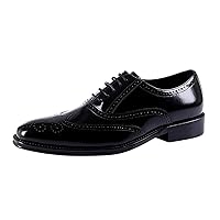 Men's Handmade Genuine Leather Wingtips Brogues Oxfords Shoes Fashion Formal Dress Derby