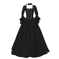 Women's Fall Dresses Casual Plus Size Cold Shoulder Dress Solid Color Lace Butterfly Sleeve Halloween Gothic Dress