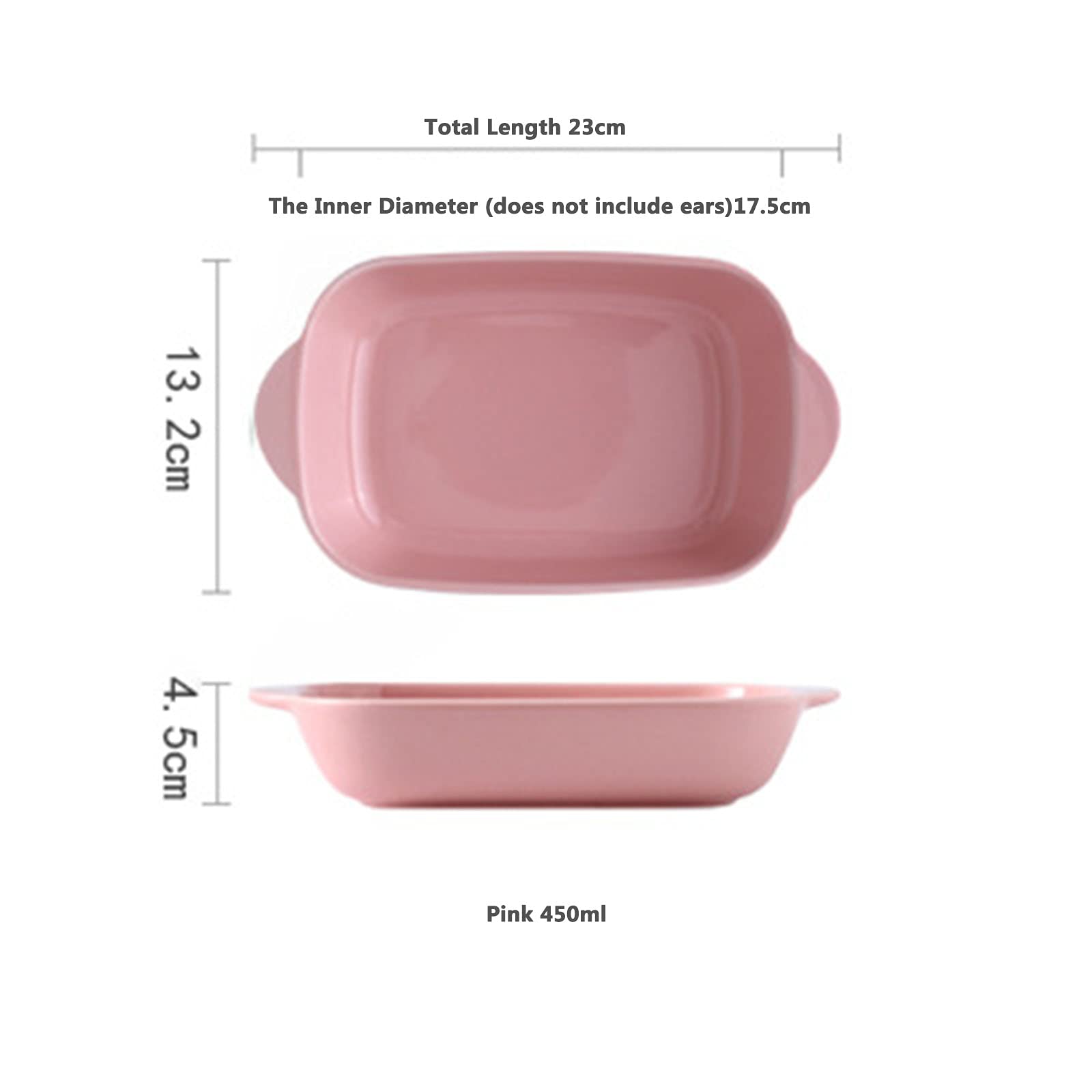 SHHMA Cookware Baking Dish with Double Handle for Casseroles Lasagna,9 inch Multi Baker for Oven and Stove,Easy to Store,Pink