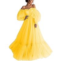 Long Puffy Sleeve Prom Dresses for Women Off Shoulder A Line Evening Gowns Sweetheart Party Dresses Ball Gowns
