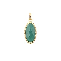 Guntaas Gems Beautiful Oval Green Onyx Pendant Brass Gold Plated Rose Cut Gemstone Statement Jewelry Birthday Gift For Her