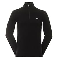 Hugo Boss Men's Zolet Black Cotton Half Zip Sweater