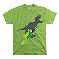 Shirt Funny Screaming Parrot Courageous Dinos Cockatiel Bird Dinosaur Animal Comical T-Shirt Unisex Heavy Cotton Tee
