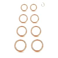 WBRWP 316L Stainless-Steel Piercing-Ring Hinged Nose-Rings-Hoop : 20G 18G 16G 14G Womens and Mens Body Pierecing Ring Segment Clicker Lip Rings Helix Cartilage Rook Earrings Diameter 6mm 8mm 10mm 12mm