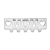 14 kt White Gold Mom Pin 12 mm x 38 mm
